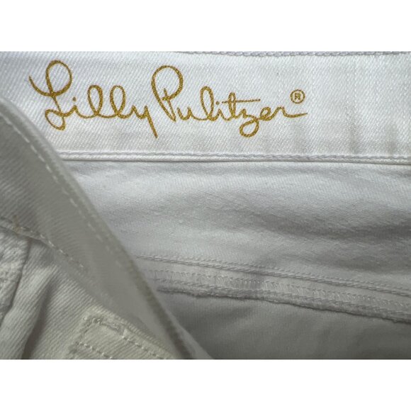 Women's White Mid-Rise Skinny Jeans Size 6 By Lilly Pulitzer - Picture 10 of 11